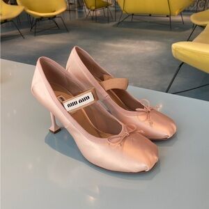 Miu Miu Pink Ballerina Heels